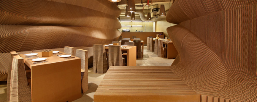 空間設計｜裸紙板堆積而成的藝術空間，體驗貓咪的快樂—紙板咖啡館｜設計盒子DESIGNBOX